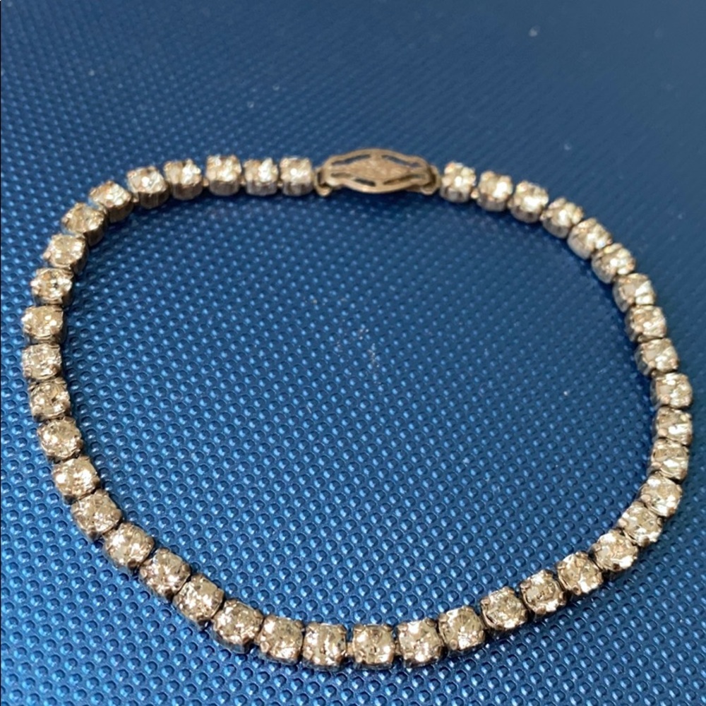 Antique Art Deco Rhinestone sterling bracelet